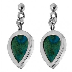 Drop Sterling Silver Earrings with Eilat Stone by Rafael Jewelry Default Category