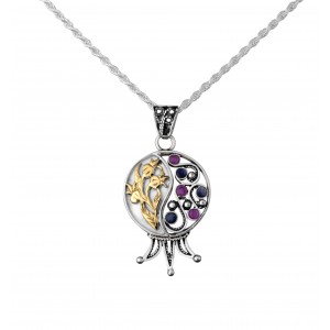 Pomegranate Pendant in Sterling Silver and Gemstones by Rafael Jewelry Artistas y Marcas