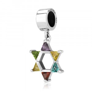 Sterling Silver Star of David with Jewel-Toned Stones
 Default Category