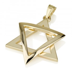 Star of David Pendant in Solid 14k Gold  by Ben Jewelry
 Joyería Judía