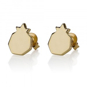 Pomegranate Stud Earrings 14k Yellow Gold Artistas y Marcas
