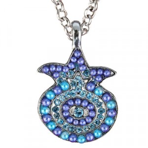 Yair Emanuel Pomegranate Necklace in Blue Cadeaux de Rosh Hashana