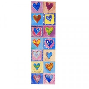 Yair Emanuel Decorative Bookmark with Hearts Judaica Moderna