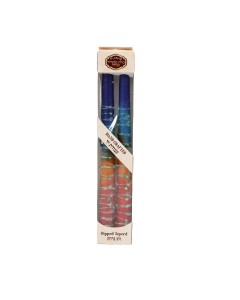 Galilee Style Candles Pair of Shabbat Candles in Orange, Red and Blue Jewish Holiday Candles
