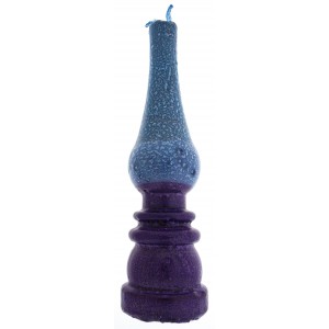 Safed Candles Lamp Havdalah Candle with Blue and Purple Sections Havdalah Sets
