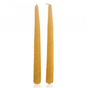 Safed Candles Pair of Shabbat Candles with Almond Color and Vanilla Scent Shabat