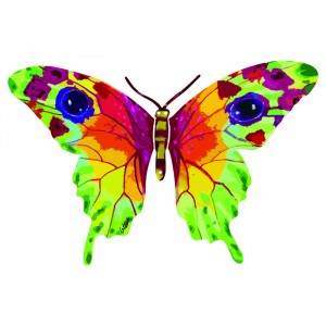 David Gerstein Metal Vered Butterfly Sculpture with Bright Colors David Gerstein Art