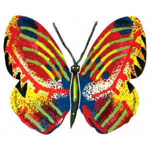 David Gerstein Metal Tsiona Butterfly Sculpture with Basic Colors Decoración para el Hogar 