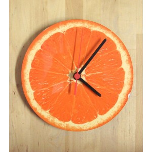 Jaffa Orange Slice Laminated Print Analog Clock by Barbara Shaw Hogar y Cocina