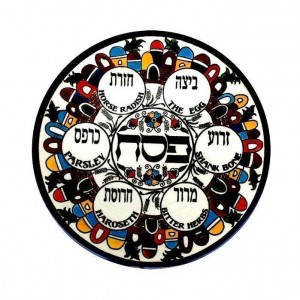 Armenian Ceramic Seder Plate with Jerusalem Motif Decoración para el Hogar 