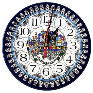 Armenian Ceramic Clock with Jerusalem Design Relojes