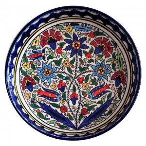 Ceramic Bowl with Flower Bouquet Design by Armenian Ceramics Cerámica Armenia