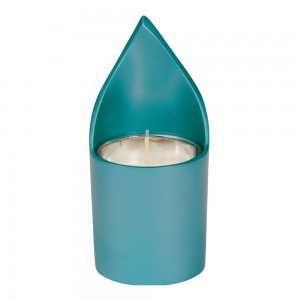 Turquoise Memorial Candle Holder by Yair Emanuel Judaíca
