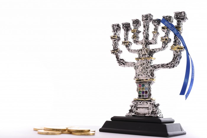Seven Branch Menorah with Gold Accent and Choshen