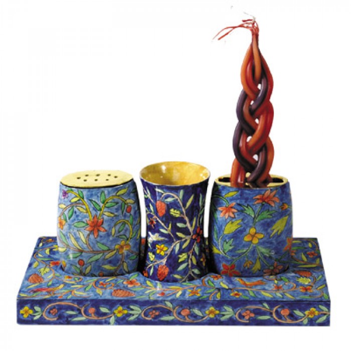 Yair Emanuel Combination Shabbat and Havdalah Set with Oriental Design