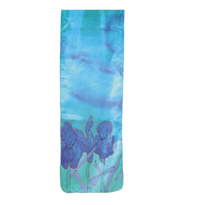 Yair Emanuel Turquoise Scarf With Iris