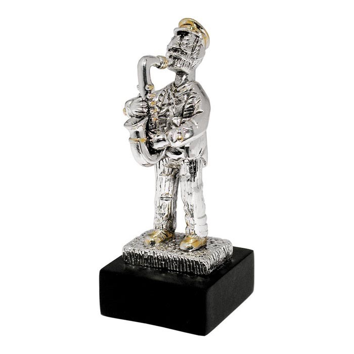 Sterling Silver Miniature (6cm x 3cm!) Saxophone Player Figurine