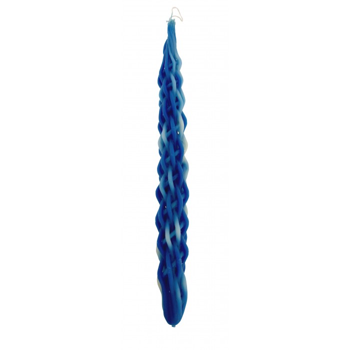 Safed Candles Blue and White Havdalah Candle with Column Shape