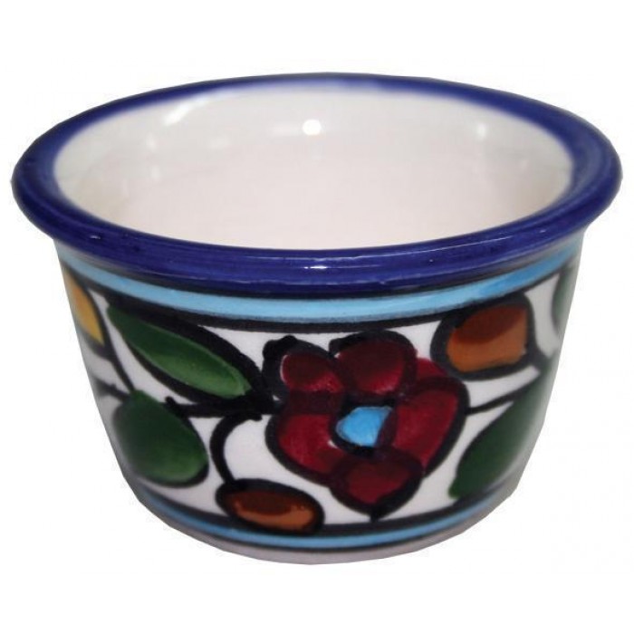 Armenian Ceramic Turkish Coffee Cup with Floral Motif