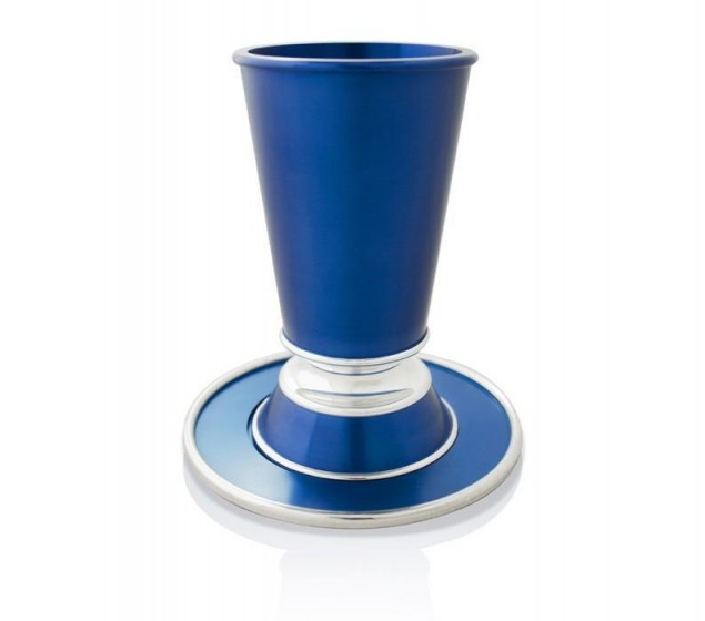 Kiddush Cup with Coaster in  Aluminum with Modern Design by Nadav Art