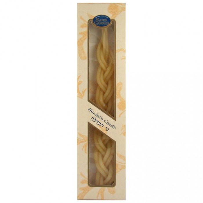 Traditional Braided Wax Havdalah Candle with Braided Wicks