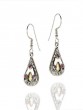 Rafael Jewelry Drop Shaped Sterling Silver Earrings with Ruby Stones and Yellow Gold