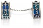 Tallit Clips in Sterling Silver and Enamel with Hebrew Lettering Nadav Art