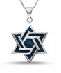 Star of David Necklace in Sterling Silver and Eilat Stone