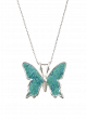 Necklace with Mosaic Turquoise Butterfly Pendant