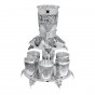 Silver Plated Wine Set with Seven Cups and Dispenser