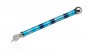 Anodized Aluminium Torah Pointer with Blue and Turquoise Stripes