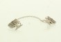 Sterling Silver Tallit Clips with Seven Branch Menorah and Brick Base