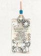 Rectangular Silver Home Blessing with Russian Text and Good Luck Symbols
