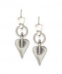 Silver Drop Earrings with Hearts, Circles and Triangles