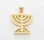 Menorah Pendant with Carved Design in Gold Plated