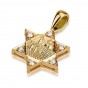 18K Gold Star of David Pendant with Jerusalem & Kotel Motif
