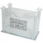 Matzah Holder in Crystal with Swirling Silver Pattern