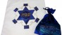 Matzah Cover & Afikoman Bag Set in Hand-Painted Silk with Seder Plate Print